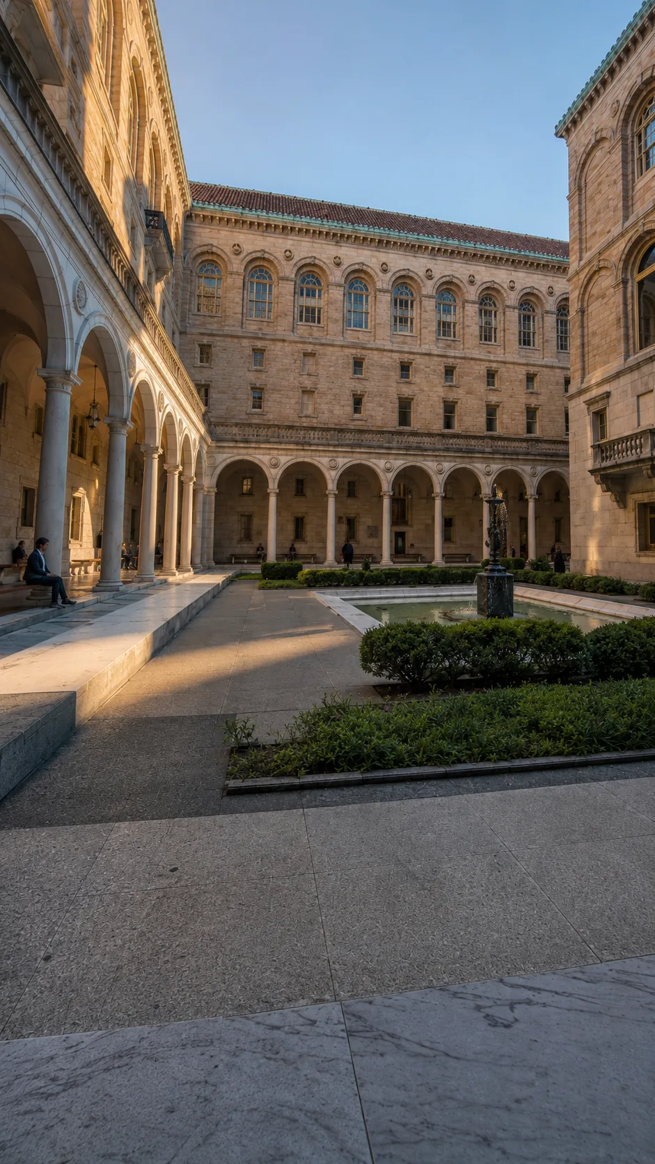 Boston Public Library’s McKim Courtyard, Boston, Massachusetts